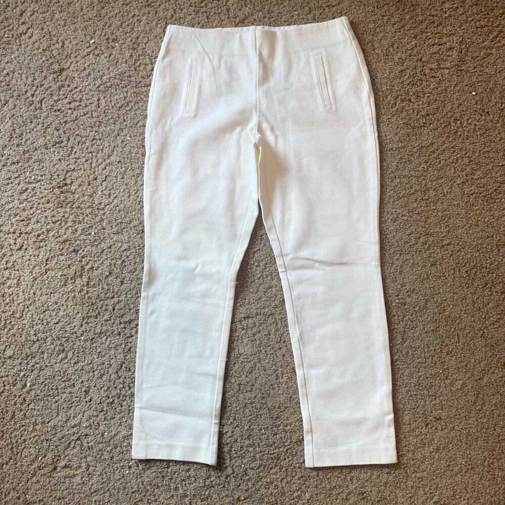 Chico’s Stretch Pull On White Ankle Pants Size 0.5 US 6 Small EUC